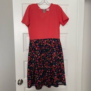 LuLaRoe Amelia : Bright Orange & Floral